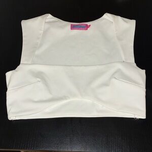 Edikted White Structured Crop Top – Size Small